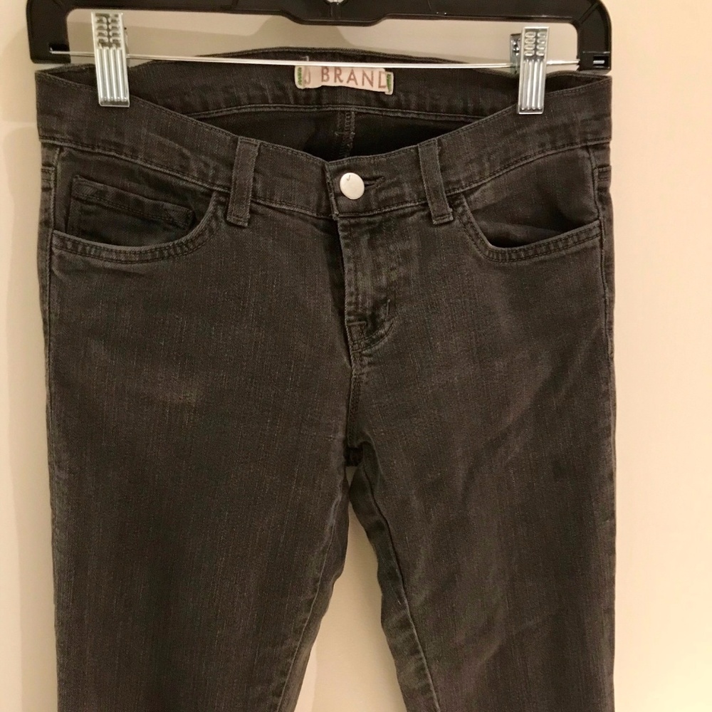 Faded Black Skinny Crop Jeans